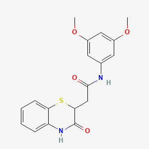 molecular formula C18H18N2O4S B4045403 N-(3,5-dimethoxyphenyl)-2-(3-oxo-3,4-dihydro-2H-1,4-benzothiazin-2-yl)acetamide 