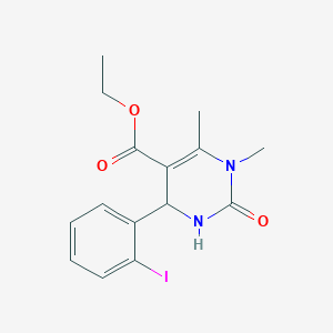 molecular formula C15H17IN2O3 B404543 Ethyl 4-(2-iodophenyl)-1,6-dimethyl-2-oxo-1,2,3,4-tetrahydro-5-pyrimidinecarboxylate 