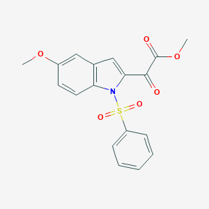 molecular formula C18H15NO6S B040455 Methyl 2-(5-methoxy-1-(phenylsulfonyl)-1H-indol-2-yl)-2-oxoacetate CAS No. 121268-84-6
