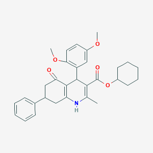 molecular formula C31H35NO5 B404553 cyclohexyl 4-(2,5-dimethoxyphenyl)-2-methyl-5-oxo-7-phenyl-1,4,5,6,7,8-hexahydroquinoline-3-carboxylate 