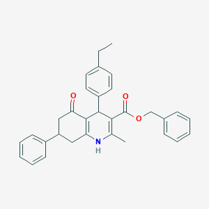 molecular formula C32H31NO3 B404555 benzyl 4-(4-ethylphenyl)-2-methyl-5-oxo-7-phenyl-1,4,5,6,7,8-hexahydroquinoline-3-carboxylate 