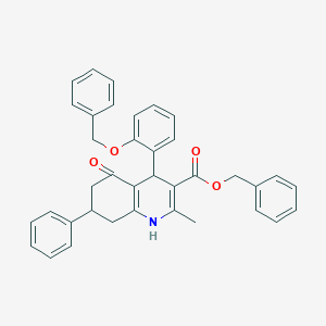 molecular formula C37H33NO4 B404556 Benzyl 4-[2-(benzyloxy)phenyl]-2-methyl-5-oxo-7-phenyl-1,4,5,6,7,8-hexahydroquinoline-3-carboxylate 
