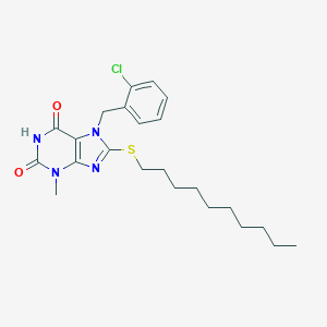 molecular formula C23H31ClN4O2S B404562 7-(2-chlorobenzyl)-8-(decylsulfanyl)-3-methyl-3,7-dihydro-1H-purine-2,6-dione CAS No. 331841-42-0