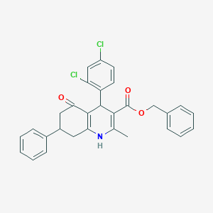 molecular formula C30H25Cl2NO3 B404564 Benzyl 4-(2,4-dichlorophenyl)-2-methyl-5-oxo-7-phenyl-1,4,5,6,7,8-hexahydroquinoline-3-carboxylate 
