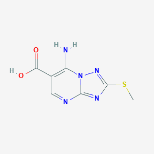 molecular formula C7H7N5O2S B040461 7-Amino-2-(methylsulfanyl)[1,2,4]triazolo[1,5-a]pyrimidine-6-carboxylic acid CAS No. 113967-71-8