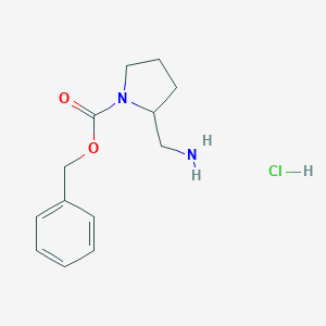 molecular formula C13H19ClN2O2 B040463 苄基2-(氨甲基)吡咯啉-1-羧酸盐酸盐 CAS No. 119020-00-7