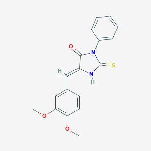 molecular formula C18H16N2O3S B404635 (5Z)-5-[(3,4-dimethoxyphenyl)methylidene]-3-phenyl-2-sulfanylideneimidazolidin-4-one 