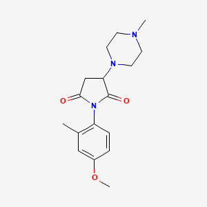 molecular formula C17H23N3O3 B4047577 1-(4-Methoxy-2-methylphenyl)-3-(4-methylpiperazin-1-yl)pyrrolidine-2,5-dione 