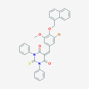 molecular formula C35H25BrN2O4S B404774 5-[3-bromo-5-methoxy-4-(1-naphthylmethoxy)benzylidene]-1,3-diphenyl-2-thioxodihydro-4,6(1H,5H)-pyrimidinedione 