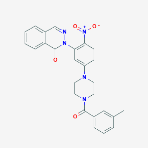 molecular formula C27H25N5O4 B4047749 4-methyl-2-(5-{4-[(3-methylphenyl)carbonyl]piperazin-1-yl}-2-nitrophenyl)phthalazin-1(2H)-one 