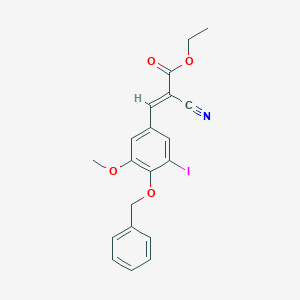 molecular formula C20H18INO4 B404778 Ethyl 3-[4-(benzyloxy)-3-iodo-5-methoxyphenyl]-2-cyanoacrylate 