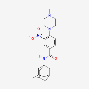molecular formula C22H30N4O3 B4048164 N-1-adamantyl-4-(4-methyl-1-piperazinyl)-3-nitrobenzamide 