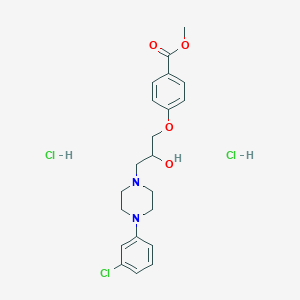 molecular formula C21H27Cl3N2O4 B4048249 Methyl 4-[3-[4-(3-chlorophenyl)piperazin-1-yl]-2-hydroxypropoxy]benzoate;dihydrochloride 