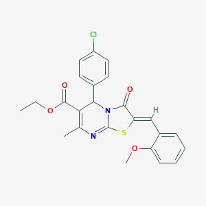 ethyl 5-(4-chlorophenyl)-2-(2-methoxybenzylidene)-7-methyl-3-oxo-2,3-dihydro-5H-[1,3]thiazolo[3,2-a]pyrimidine-6-carboxylate
