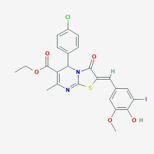 ethyl 5-(4-chlorophenyl)-2-(4-hydroxy-3-iodo-5-methoxybenzylidene)-7-methyl-3-oxo-2,3-dihydro-5H-[1,3]thiazolo[3,2-a]pyrimidine-6-carboxylate