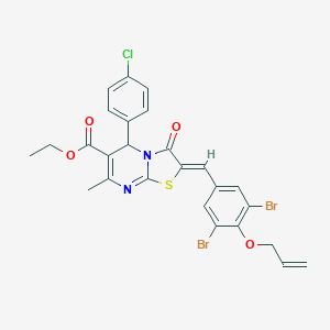 ethyl 2-[4-(allyloxy)-3,5-dibromobenzylidene]-5-(4-chlorophenyl)-7-methyl-3-oxo-2,3-dihydro-5H-[1,3]thiazolo[3,2-a]pyrimidine-6-carboxylate