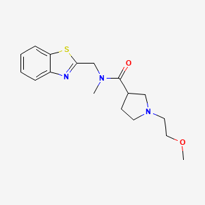molecular formula C17H23N3O2S B4048342 N-(1,3-benzothiazol-2-ylmethyl)-1-(2-methoxyethyl)-N-methylpyrrolidine-3-carboxamide 