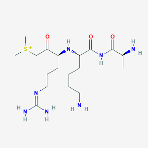 molecular formula C18H38N7O3S+ B040487 Alanyl-lysyl-arginylmethyldimethylsulfonium CAS No. 120218-56-6