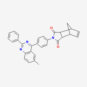 molecular formula C30H23N3O2 B4048709 4-[4-(6-Methyl-2-phenylquinazolin-4-yl)phenyl]-4-azatricyclo[5.2.1.02,6]dec-8-ene-3,5-dione 