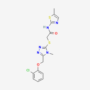 molecular formula C16H16ClN5O2S2 B4048813 2-[[5-[(2-chlorophenoxy)methyl]-4-methyl-1,2,4-triazol-3-yl]sulfanyl]-N-(5-methyl-1,3-thiazol-2-yl)acetamide 