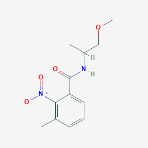 molecular formula C12H16N2O4 B4049493 N-(1-methoxypropan-2-yl)-3-methyl-2-nitrobenzamide 