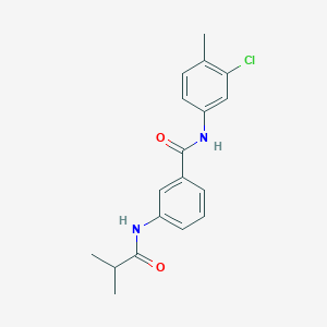 molecular formula C18H19ClN2O2 B4049576 N-(3-CHLORO-4-METHYLPHENYL)-3-(2-METHYLPROPANAMIDO)BENZAMIDE 