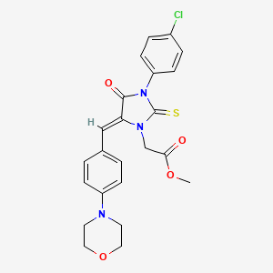 molecular formula C23H22ClN3O4S B4049608 methyl {3-(4-chlorophenyl)-5-[4-(4-morpholinyl)benzylidene]-4-oxo-2-thioxo-1-imidazolidinyl}acetate 