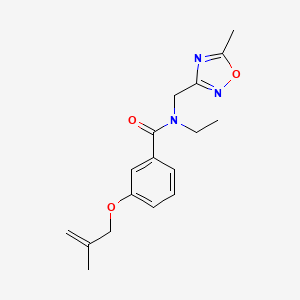 molecular formula C17H21N3O3 B4049613 N-ethyl-N-[(5-methyl-1,2,4-oxadiazol-3-yl)methyl]-3-[(2-methylprop-2-en-1-yl)oxy]benzamide 