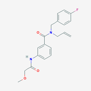 molecular formula C20H21FN2O3 B4049697 N-allyl-N-(4-fluorobenzyl)-3-[(methoxyacetyl)amino]benzamide 