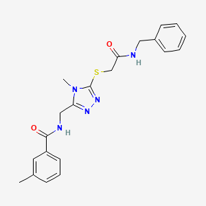 molecular formula C21H23N5O2S B4049774 N-[(5-{[2-(benzylamino)-2-oxoethyl]sulfanyl}-4-methyl-4H-1,2,4-triazol-3-yl)methyl]-3-methylbenzamide 