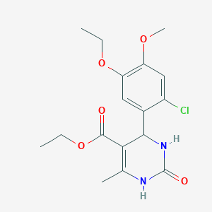 molecular formula C17H21ClN2O5 B4049782 ethyl 4-(2-chloro-5-ethoxy-4-methoxyphenyl)-6-methyl-2-oxo-1,2,3,4-tetrahydro-5-pyrimidinecarboxylate 