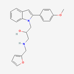 molecular formula C23H24N2O3 B4049799 1-(Furan-2-ylmethylamino)-3-[2-(4-methoxyphenyl)indol-1-yl]propan-2-ol 