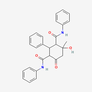 molecular formula C27H26N2O4 B4050117 4-hydroxy-4-methyl-6-oxo-N,N',2-triphenyl-1,3-cyclohexanedicarboxamide 