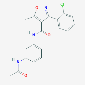molecular formula C19H16ClN3O3 B405022 N-[3-(ACETYLAMINO)PHENYL]-3-(2-CHLOROPHENYL)-5-METHYL-4-ISOXAZOLECARBOXAMIDE 