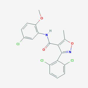 molecular formula C18H13Cl3N2O3 B405023 N-(5-chloro-2-methoxyphenyl)-3-(2,6-dichlorophenyl)-5-methyl-1,2-oxazole-4-carboxamide CAS No. 331847-97-3