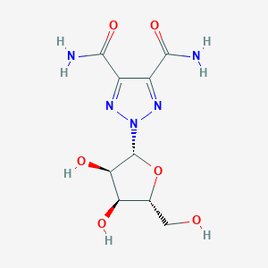 molecular formula C9H13N5O6 B040506 2-Ribofuranosyl-1,2,3-triazole-4,5-dicarboxamide CAS No. 123027-68-9