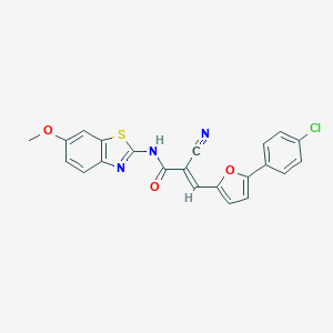 3-[5-(4-chlorophenyl)-2-furyl]-2-cyano-N-(6-methoxy-1,3-benzothiazol-2-yl)acrylamide