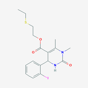 2-(Ethylsulfanyl)ethyl 4-(2-iodophenyl)-1,6-dimethyl-2-oxo-1,2,3,4-tetrahydro-5-pyrimidinecarboxylate