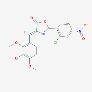 molecular formula C19H15ClN2O7 B405087 (4Z)-2-(2-CHLORO-4-NITROPHENYL)-4-[(2,3,4-TRIMETHOXYPHENYL)METHYLIDENE]-4,5-DIHYDRO-1,3-OXAZOL-5-ONE 