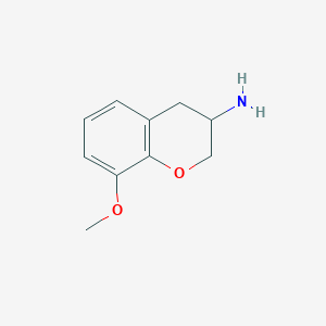 molecular formula C10H13NO2 B040512 8-methoxy-3,4-dihydro-2H-1-benzopyran-3-amine CAS No. 112904-73-1