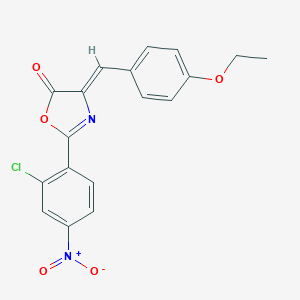 molecular formula C18H13ClN2O5 B405120 2-(2-Chloro-4-nitro-phenyl)-4-(4-ethoxy-benzylidene)-4H-oxazol-5-one 