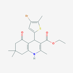 molecular formula C20H24BrNO3S B405133 Ethyl 4-(4-bromo-5-methylthiophen-2-yl)-2,7,7-trimethyl-5-oxo-1,4,6,8-tetrahydroquinoline-3-carboxylate CAS No. 5664-75-5