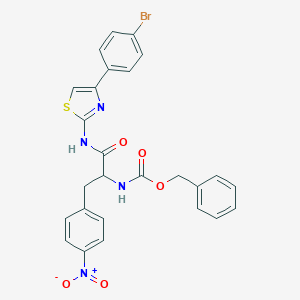 molecular formula C26H21BrN4O5S B405198 Phenylmethyl 2-{[4-(4-bromophenyl)-1,3-thiazol-2-yl]amino}-1-({4-nitrophenyl}methyl)-2-oxoethylcarbamate 