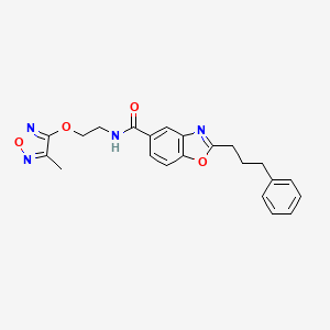molecular formula C22H22N4O4 B4052263 N-[2-[(4-methyl-1,2,5-oxadiazol-3-yl)oxy]ethyl]-2-(3-phenylpropyl)-1,3-benzoxazole-5-carboxamide 