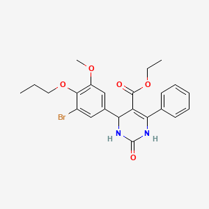 molecular formula C23H25BrN2O5 B4053382 ethyl 4-(3-bromo-5-methoxy-4-propoxyphenyl)-2-oxo-6-phenyl-1,2,3,4-tetrahydro-5-pyrimidinecarboxylate 