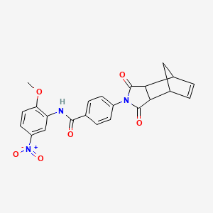 molecular formula C23H19N3O6 B4053479 4-(3,5-dioxo-4-azatricyclo[5.2.1.02,6]dec-8-en-4-yl)-N-(2-methoxy-5-nitrophenyl)benzamide 