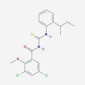 molecular formula C19H20Cl2N2O2S B4053490 N-{[2-(butan-2-yl)phenyl]carbamothioyl}-3,5-dichloro-2-methoxybenzamide 