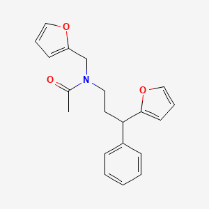 molecular formula C20H21NO3 B4053553 N-(2-furylmethyl)-N-[3-(2-furyl)-3-phenylpropyl]acetamide 
