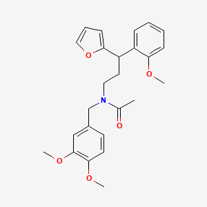 molecular formula C25H29NO5 B4053623 N-[(3,4-dimethoxyphenyl)methyl]-N-[3-(furan-2-yl)-3-(2-methoxyphenyl)propyl]acetamide 