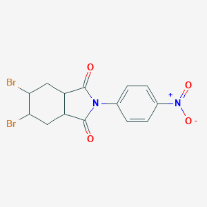 molecular formula C14H12Br2N2O4 B405369 5,6-dibromo-2-(4-nitrophenyl)hexahydro-1H-isoindole-1,3(2H)-dione 